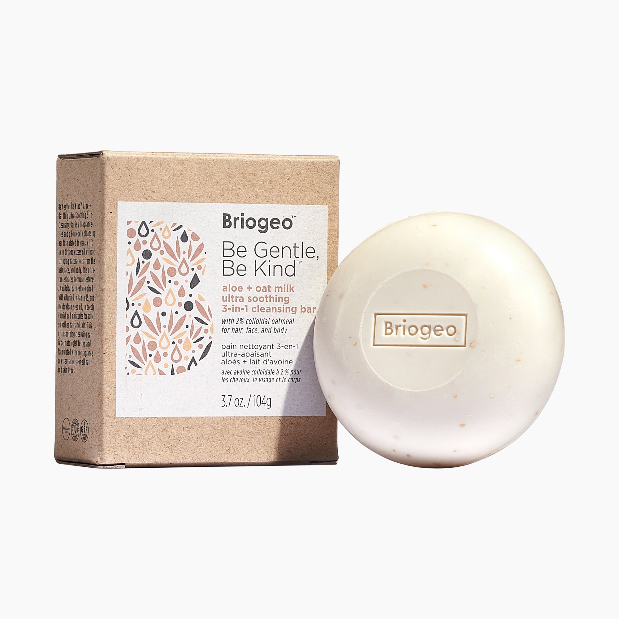 Be Gentle Be Kind ™ Aloe + Oat Milk Ultra Soothing 3-in-1 Cleansing Bar for Hair Face + Body - Briogeo